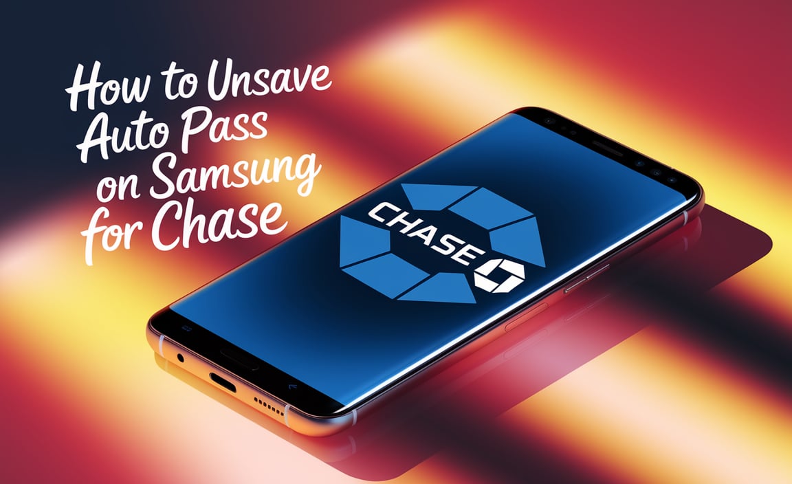How To Unsave Auto Pass On Samsung For Chase