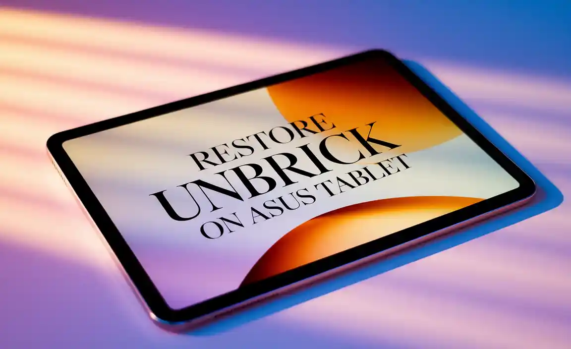 Restore Unbrick on Asus Tablet