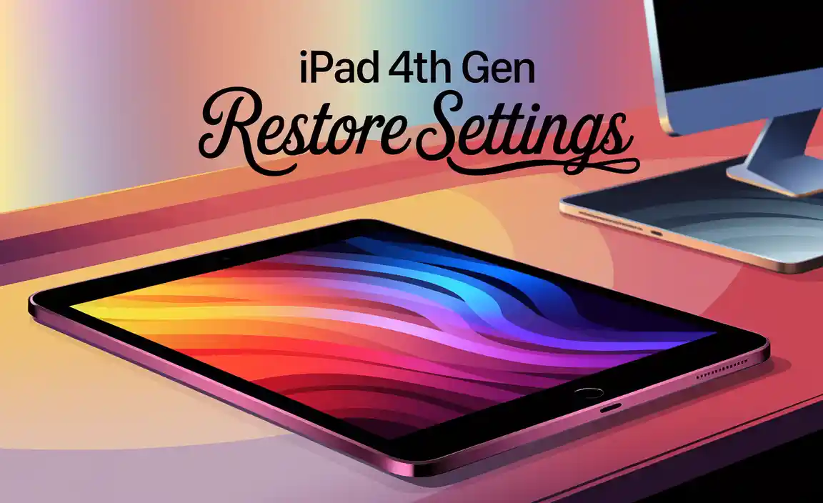 Ipad 4Th Gen Restore Settings