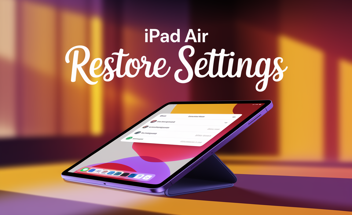 Ipad Air Restore Settings