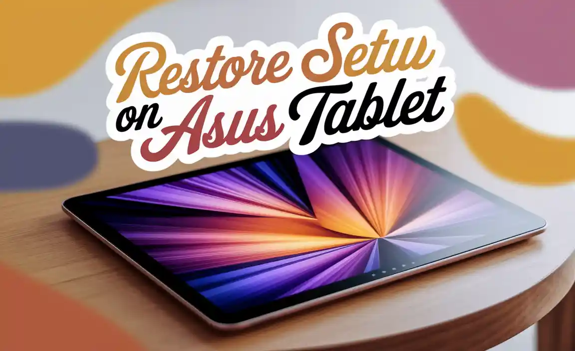 Restore Setup on Asus Tablet