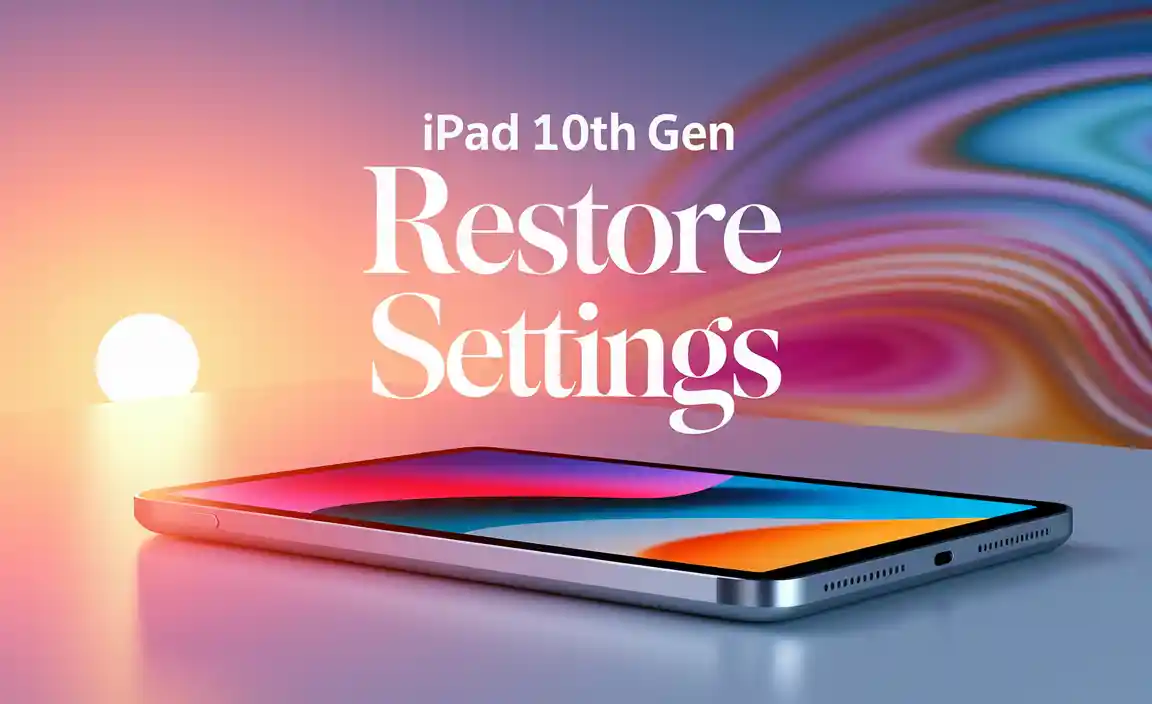 iPad 10th Gen Restore Settings