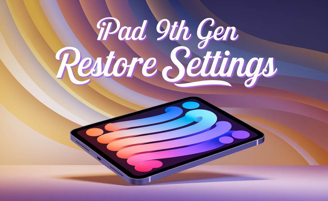 iPad 9th Gen Restore Settings