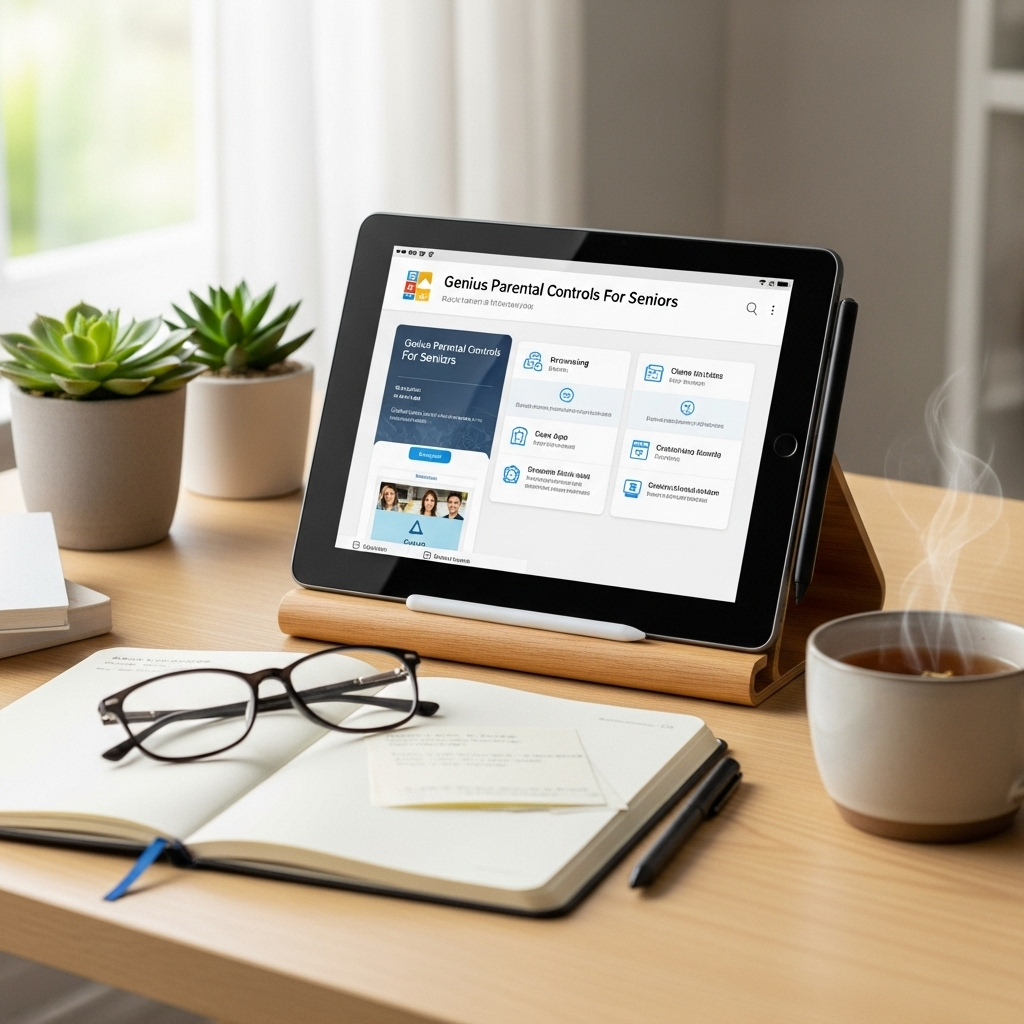 Create a realistic, high-quality DSLR-style photo of a tablet-focused scene for a blog about RCA Tab